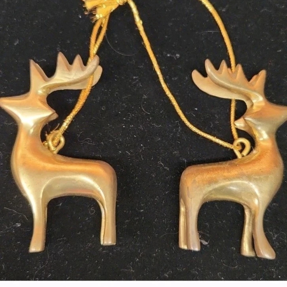 Brass Reindeer Ornaments